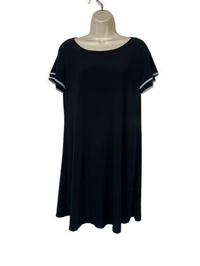 Annalee + Hope Black Swing Dress with White Trim